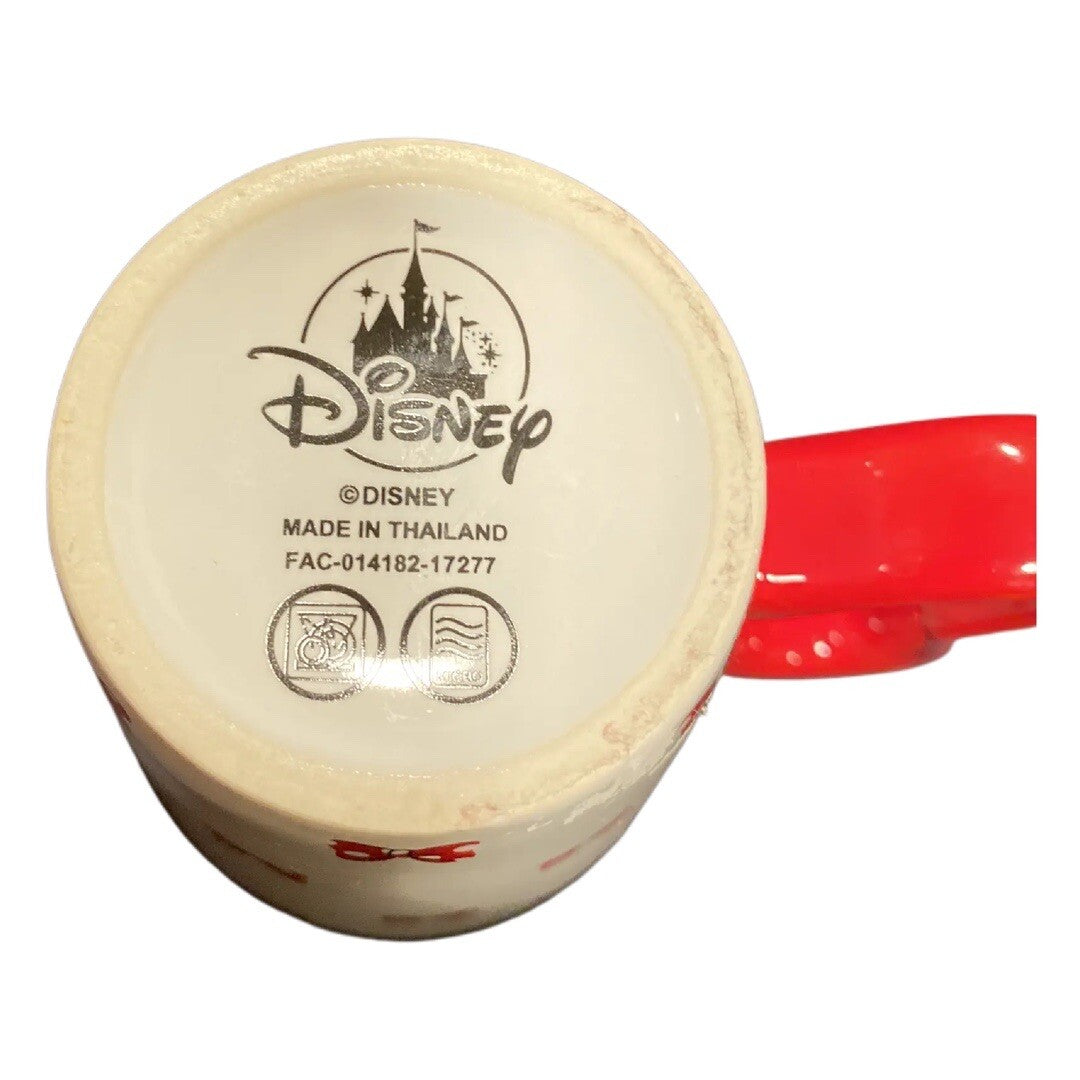 Disney Minnie Mouse Red Bow Ceramic Coffee Mug Black Red Handle Tea Cup