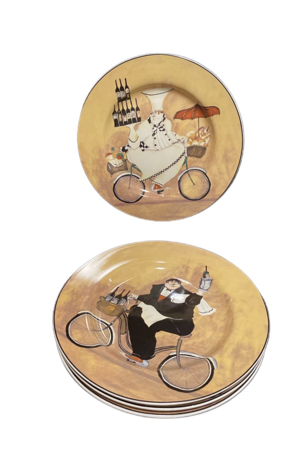 Sakura CHEFS TO GO 4 Salad Plates JENNIFER GARAND Stoneware Dessert Dinnerware
