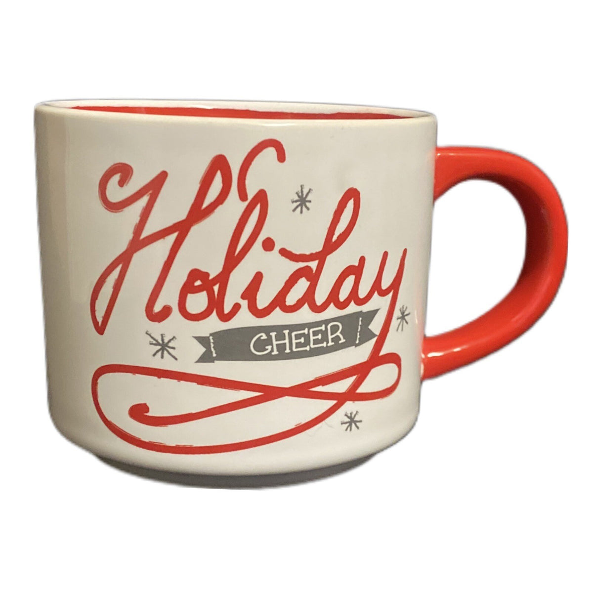 Threshold HOLIDAY CHEER Mug Stoneware Red White Coffee Tea Holiday Cup