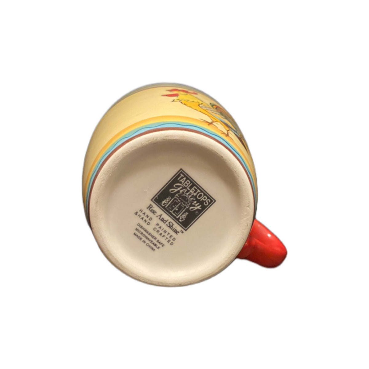 Tabletops Gallery Rise & Shine Rooster Mugs Set of 4 12 oz Farmhouse