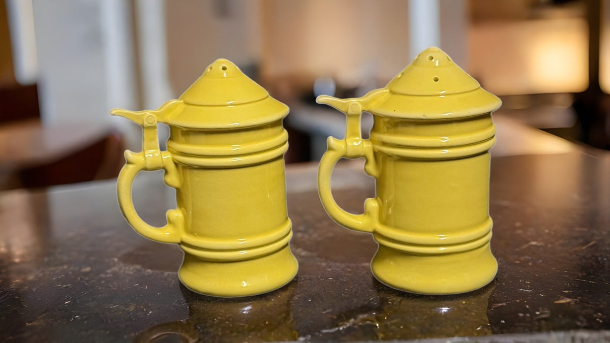 Vintage Butternut Salt & Pepper Shakers Yellow Ceramic No Stoppers Set 2