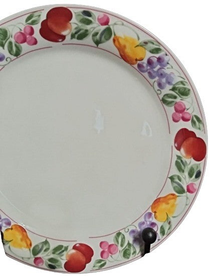 Gibson Designs COUNTRY ORCHARD Dinner Plate 9 ¾” D Fruit Rim