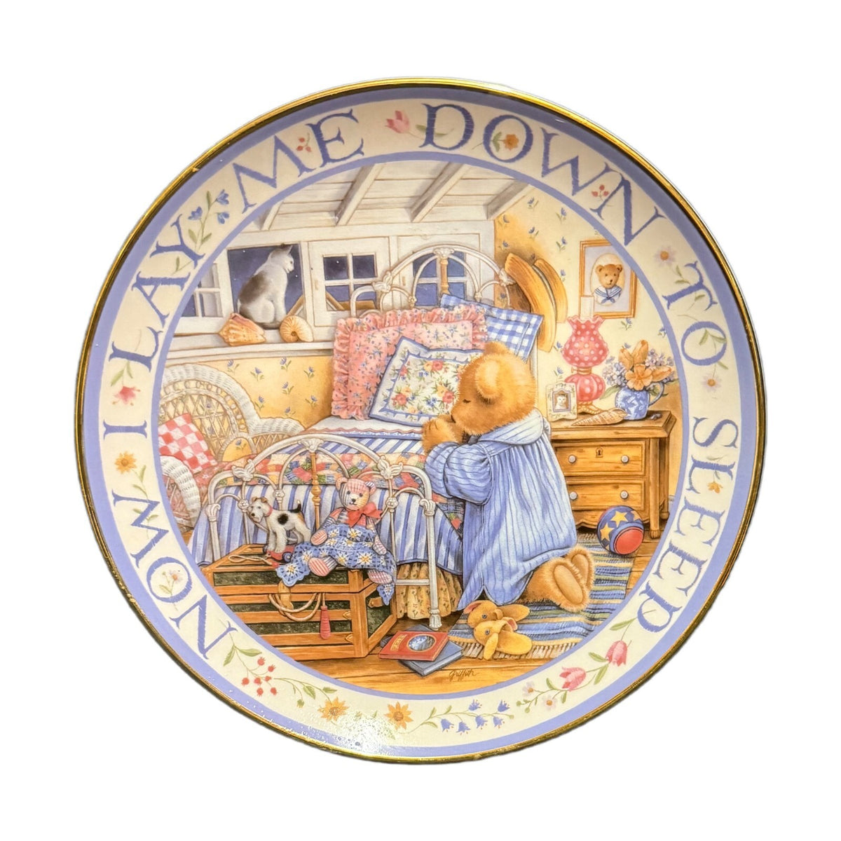 ROYAL DOULTON Plate Franklin Mint Teddy Says His Prayers" Limited Bone China