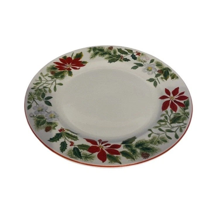 American Atelier Holiday Floral Christmas 16-Piece Stoneware Dinnerware Set