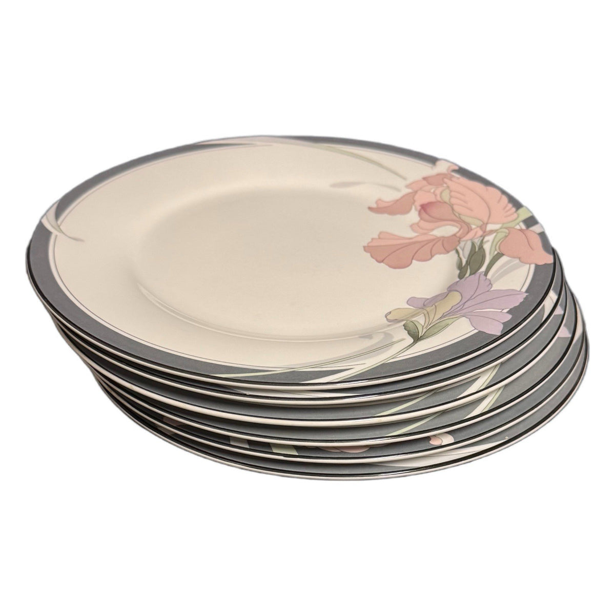 Noritake Café du Soir New Decade Dinner Plates Set of 6 Floral Japan 10.5”D