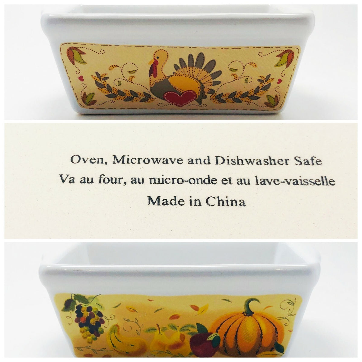 Bakeware Baking Pan Mini Loaf Bread Cake Rectangular Autumn Stoneware Collection