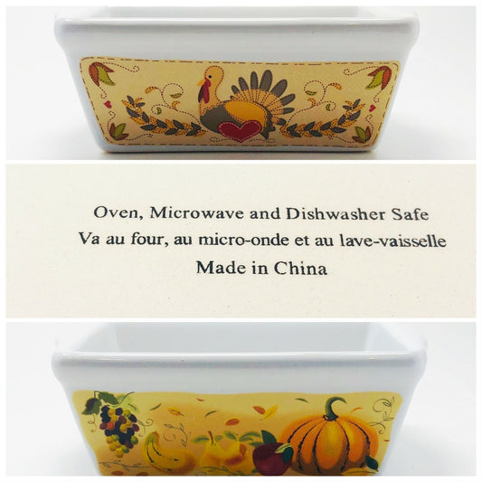 Bakeware Baking Pan Mini Loaf Bread Cake Rectangular Autumn Stoneware Collection