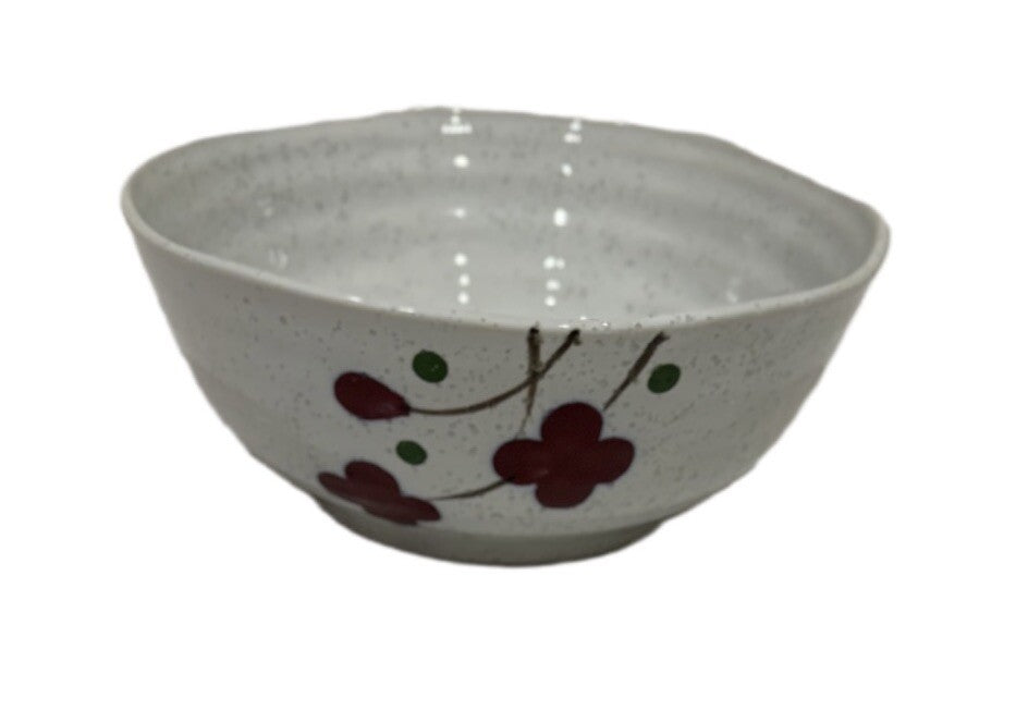 Vintage KoTo 7-Small Bowls Rice Noodle Fruit Cup Ceramic Japan Red Blossom