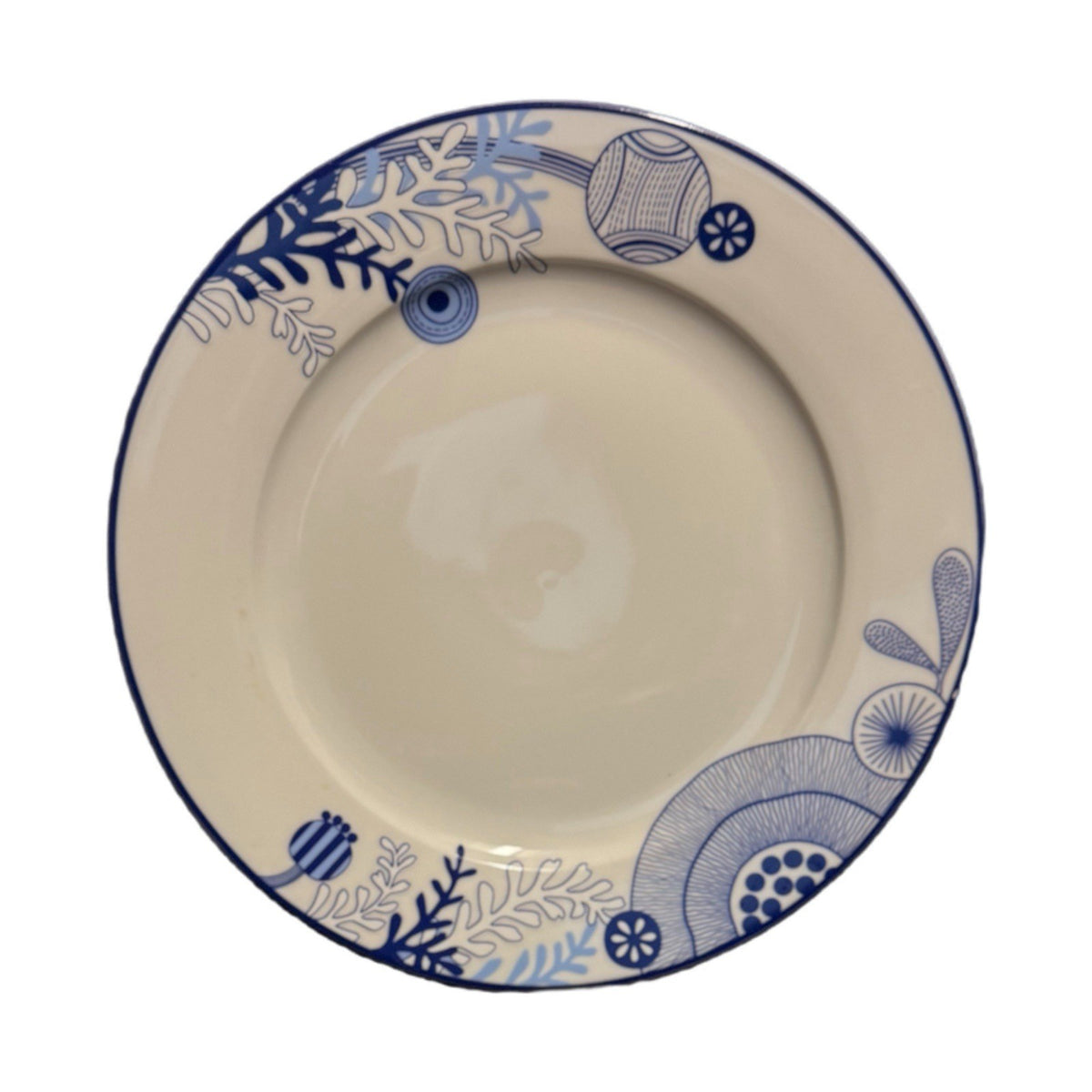 Doublewhale Dinner Plates Set of 4 Blue Coral Penny Cai Design 10.75” Ocean Art