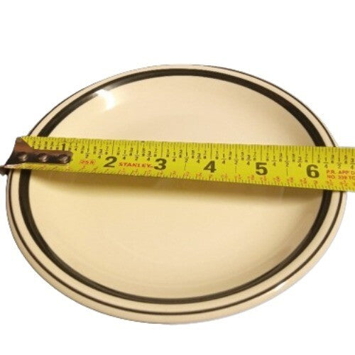 Gibson HOUSEWARES Bread and Butter Plate 6 5/8" D Black Stripe Band & Trim