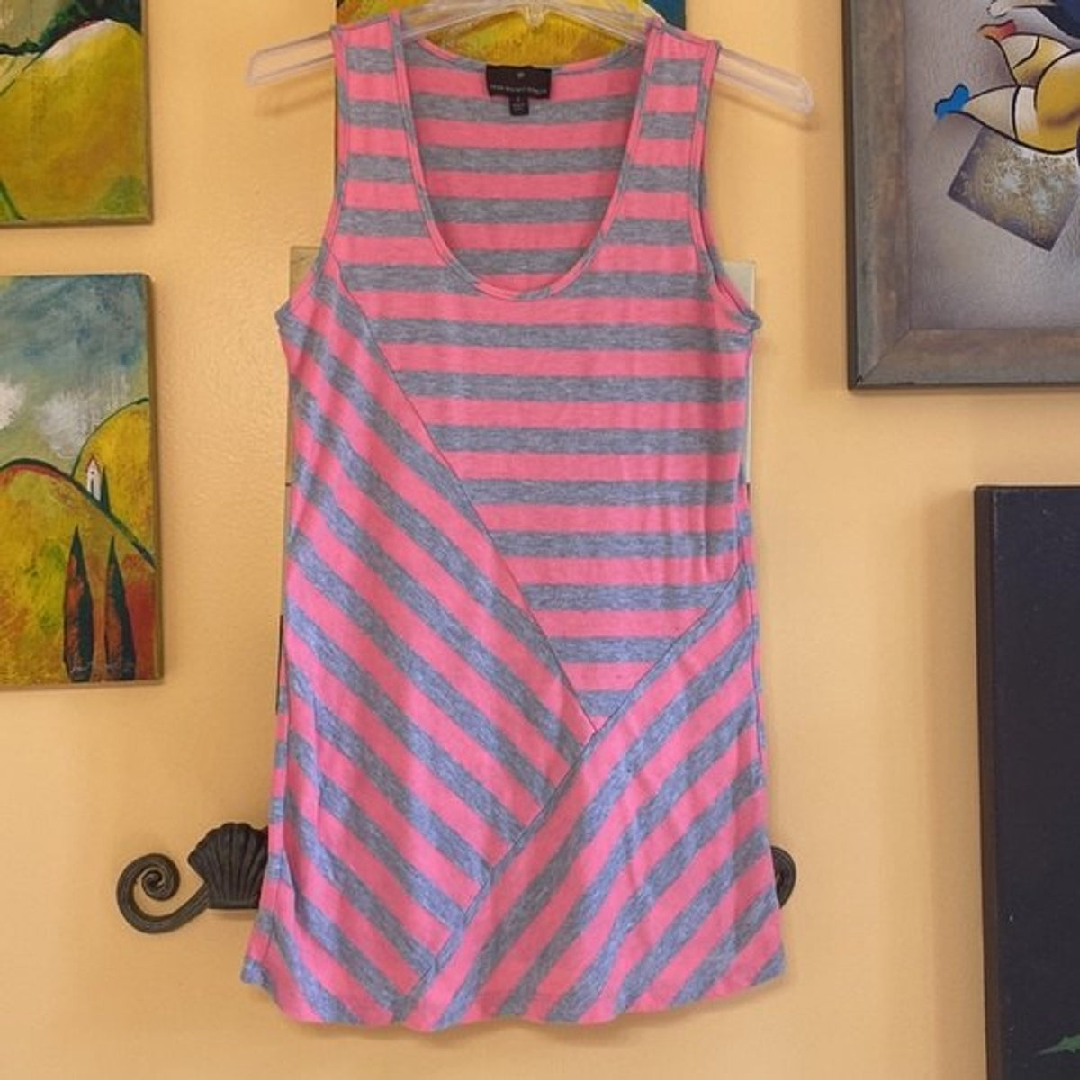 Fenn Wright Manson Pink Gray Sleeveless Top S