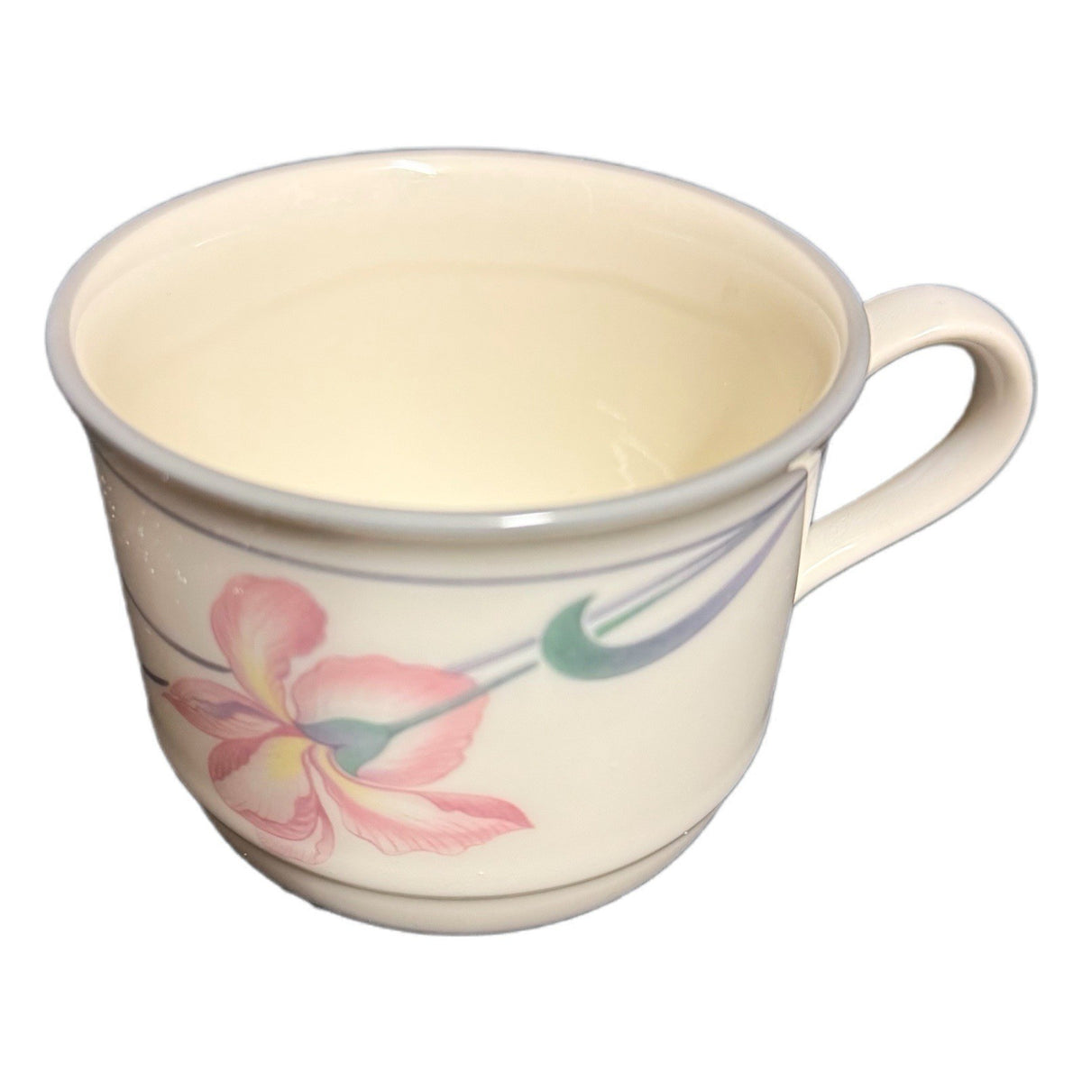 Set of 6 Lenox Chinastone Iris Gray Cups – Floral – Minor Maker Flaws