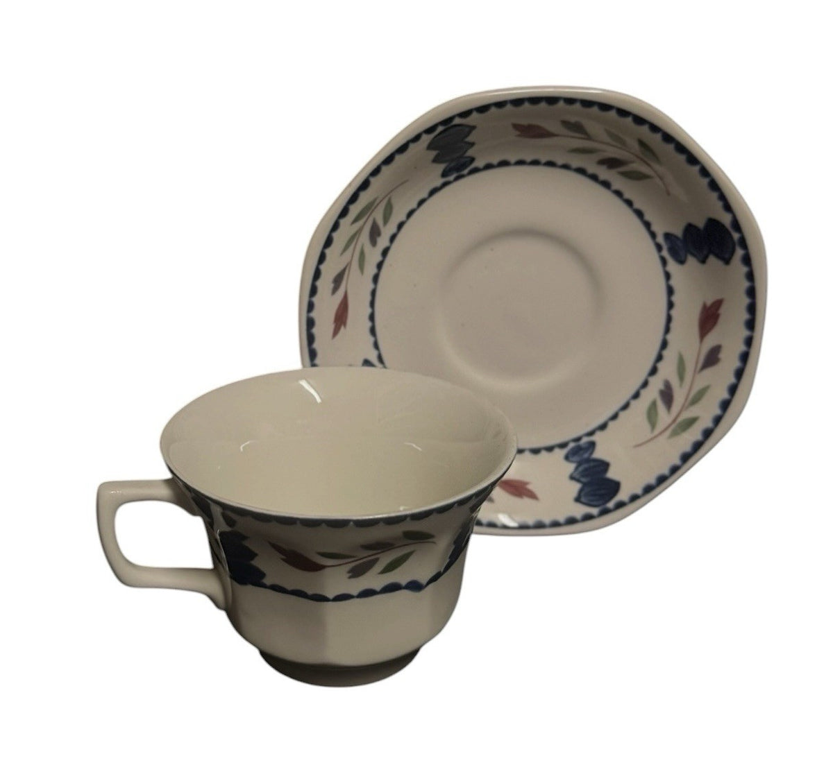 Adams Lancaster English Ironstone Set of 6 Cups & 6 Saucers England Vintage