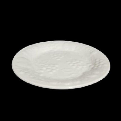 Gibson Designs FLOURISH 5-Salad Plates 7 3/4"D White Embossed Fruit Dessert Dish