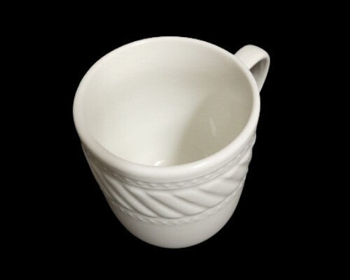 Gibson IMPERIAL BRAID Cup Mug 9 oz Tea Coffee Ceramic White Rope Dots Embossed