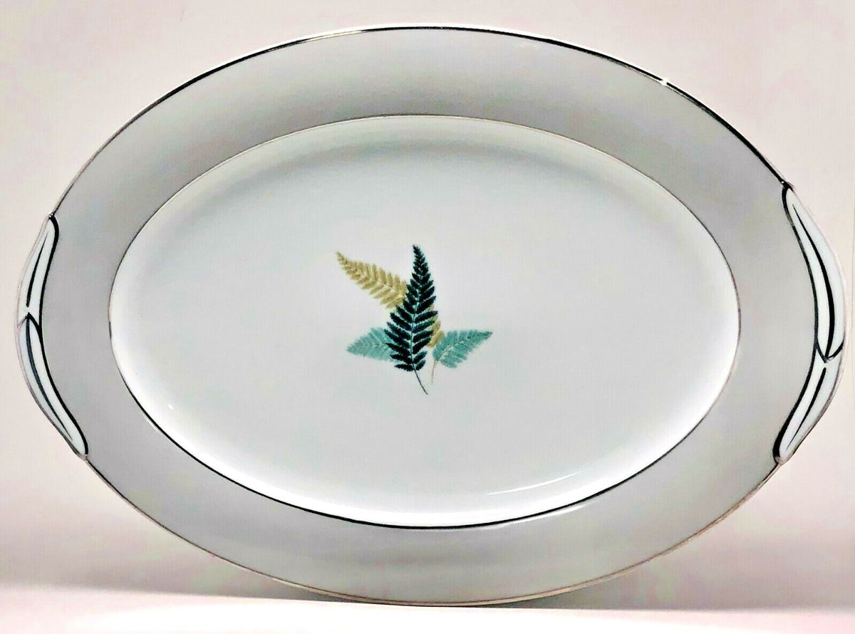 Vintage China Noritake "FERNWOOD" Japan Dinnerware Collection 5444 Platinum Band