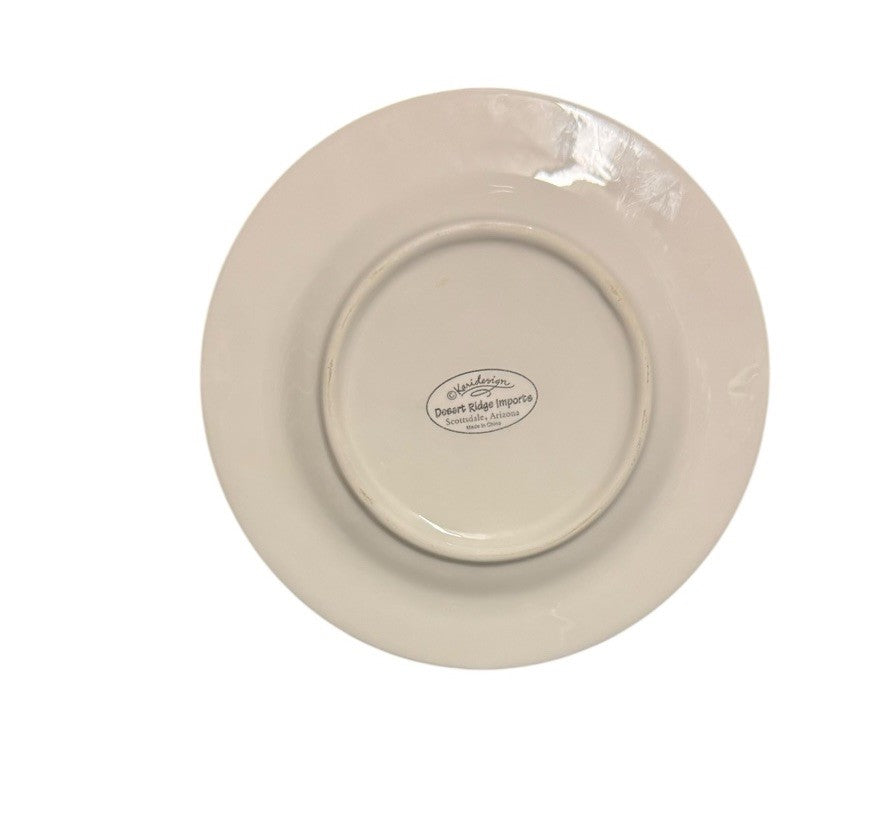 Keridesign Desert Ridge Imports 7 Salad Dessert Plates 8 3/8” Yellow Floral