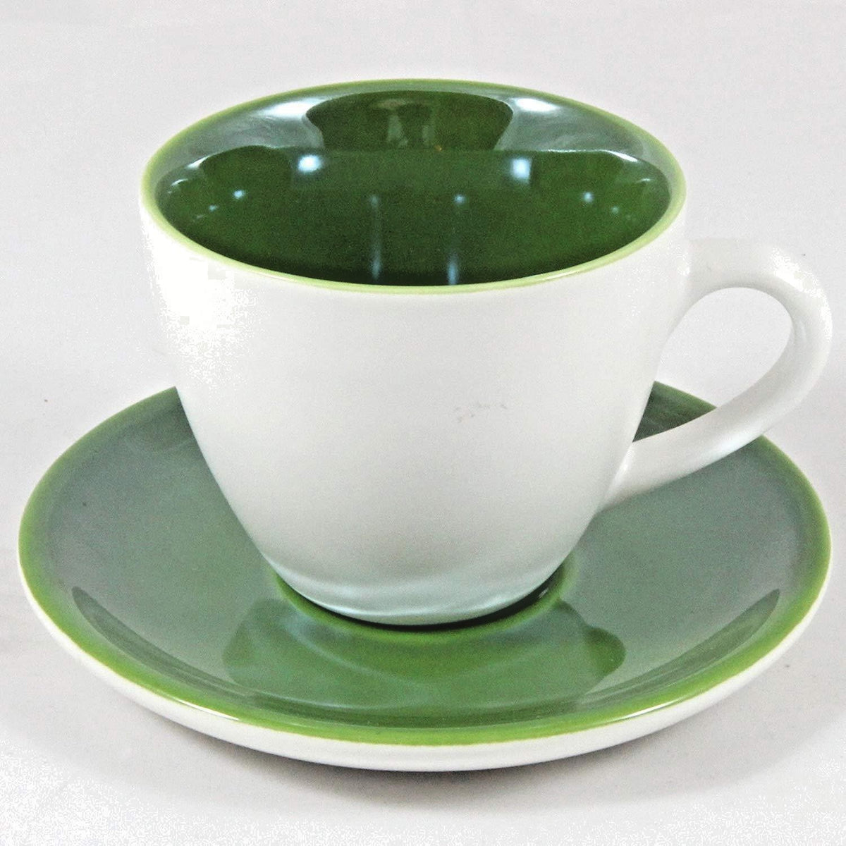 7 Sets Starbucks 2005 Espresso Cup & Saucer 3 oz White Green Collectible