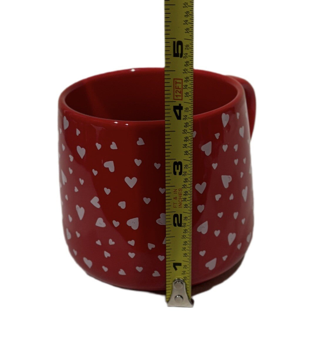 THRESHOLD Red Mug White Hearts Valentines Day Stoneware Tea Coffee Cup Target