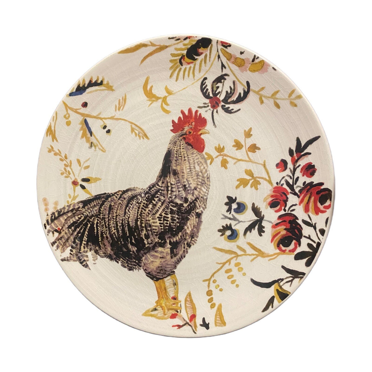 Williams Sonoma MARC LACAZE 3-Dinner Plates 2008 Chicken 10 1/8" D Ceramic Italy