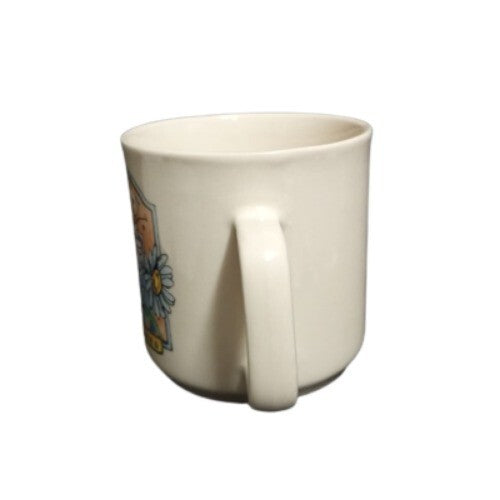 Gibson Designs DAISY 4-Mugs  3 1/8”D Floral Sunshine Seed Coffee Tea Ceramic Cup