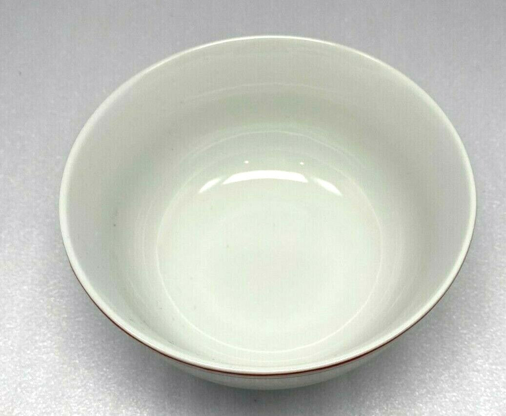Amazon Basics White Dinnerware Collection Red Stripe Ceramic