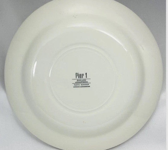 Pier 1 Rustic Reindeer Dinner Plates 10.25” Holiday Christmas England Set Of 2