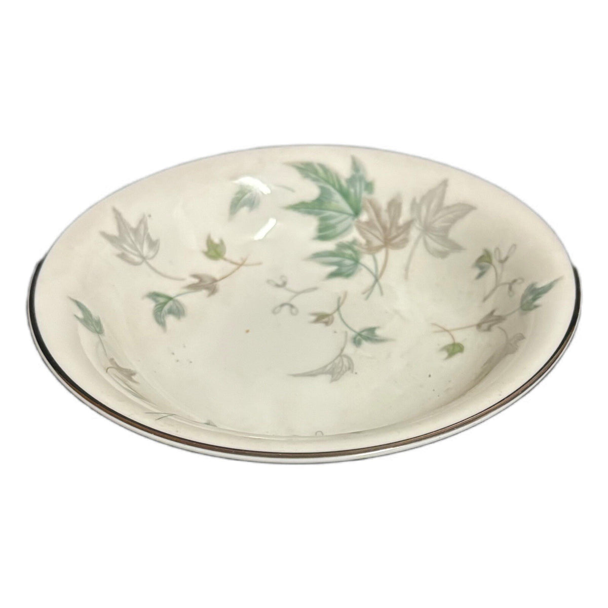 Noritake Greenwood 4-Fruit Bowls Berry Condiment Silver Trim Leaves Japan 5769