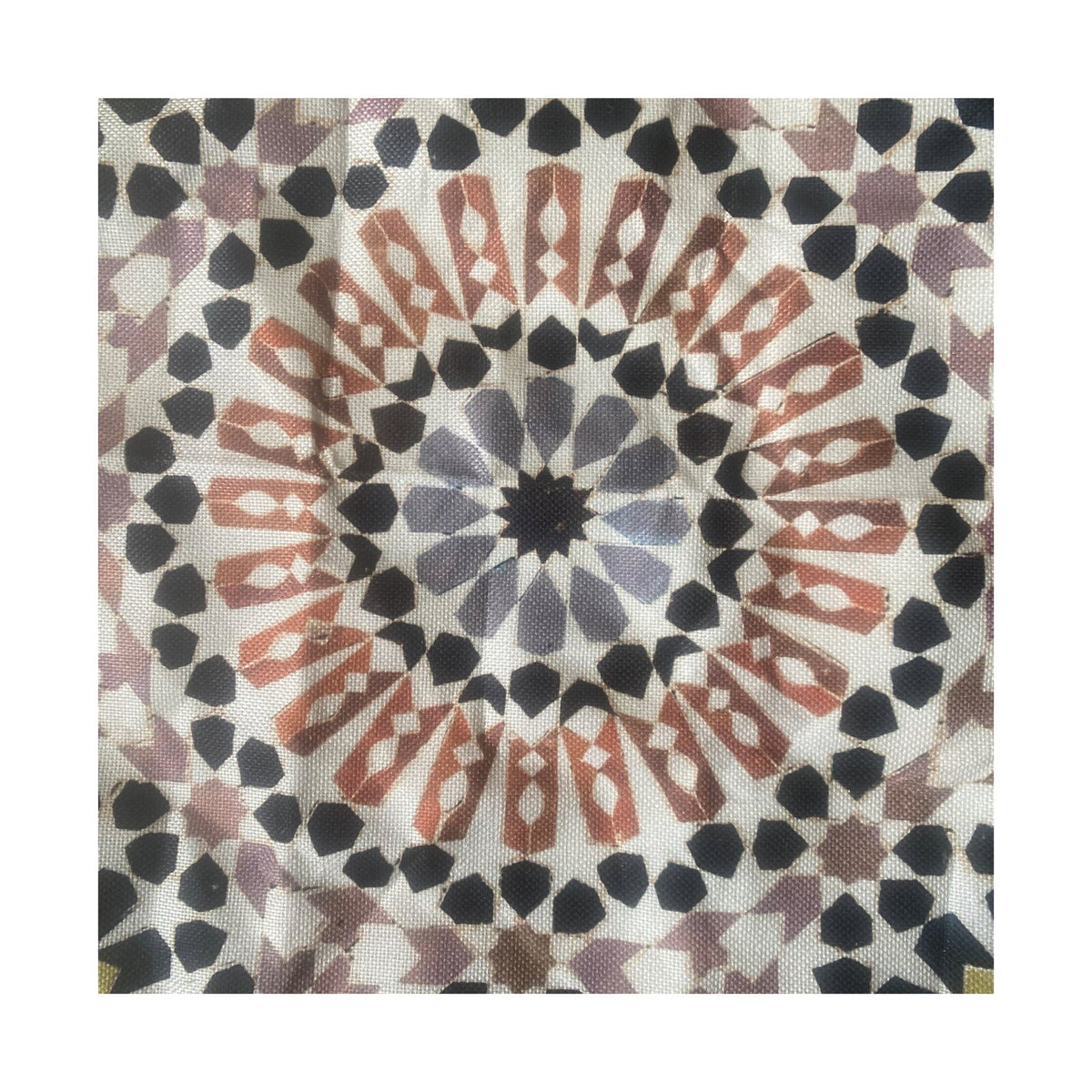 2-Pc Moroccan Mandala Geometric Cushion Covers Boho Linen Blend 17x17 Neutral