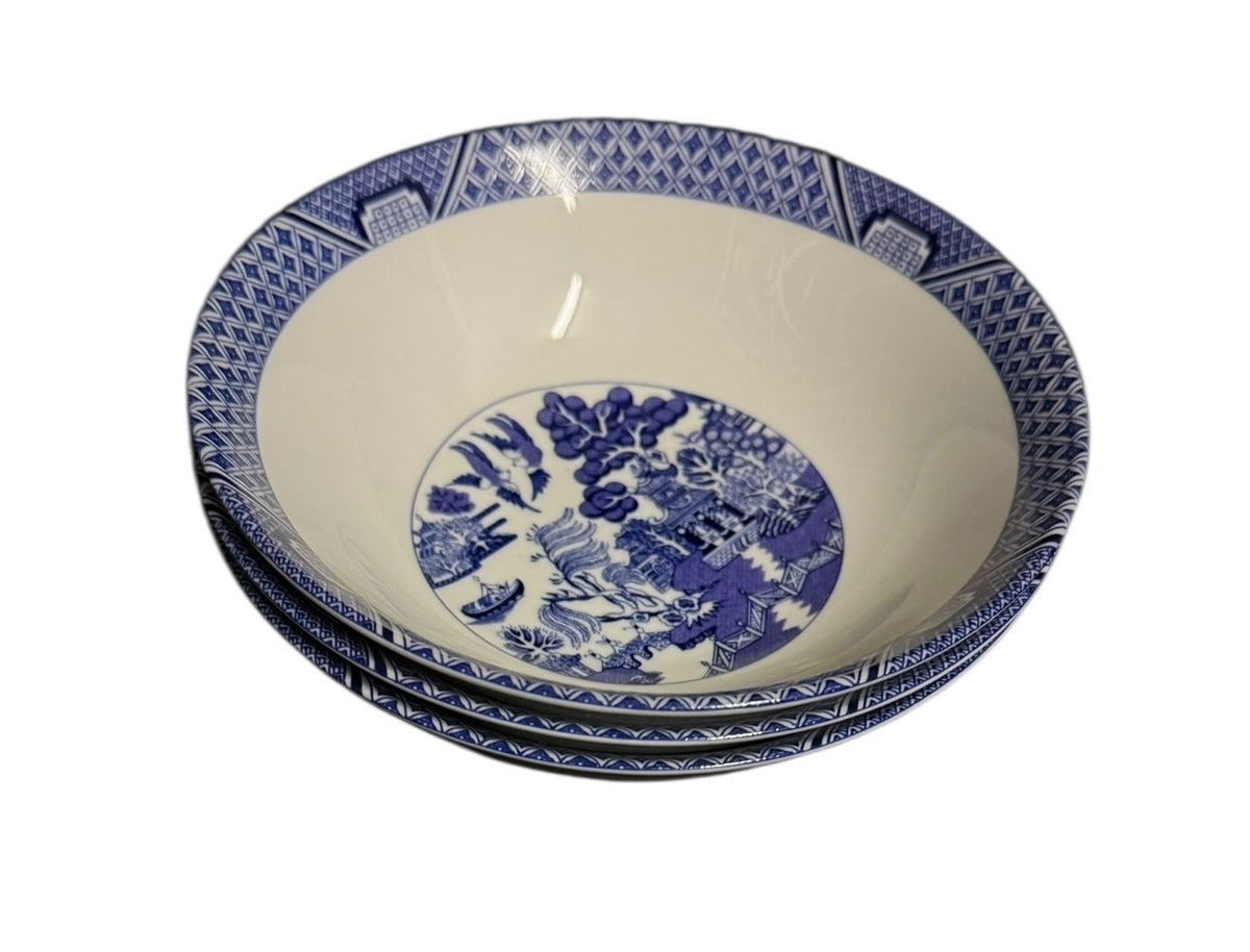 Royal Cuthbertson Blue White Bowls Set of 3 Porcelain China Pattern 6.5"D x 2"H