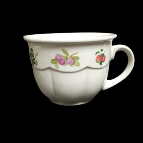 Gibson Designs FRUIT ORCHARD 4-Cups 10 oz Fruit On Rim Coffee Tea White