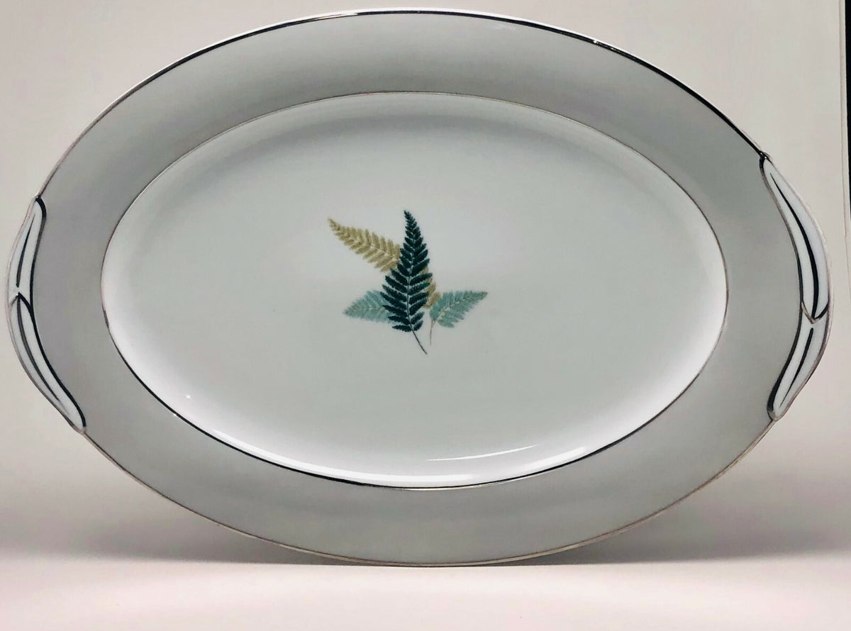 Vintage China Noritake "FERNWOOD" Japan Dinnerware Collection 5444 Platinum Band