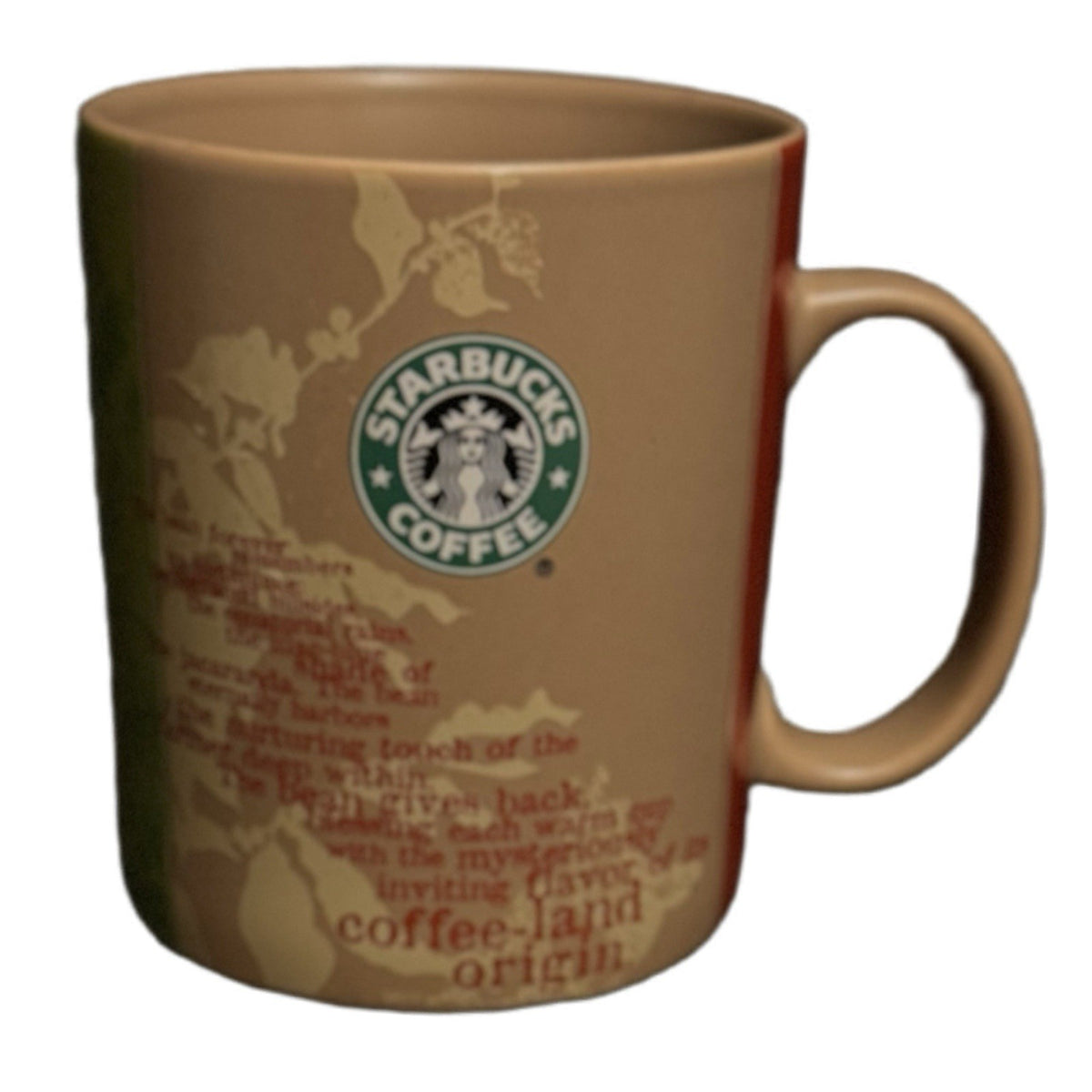 2006 Starbucks Africa Coffee Mug 14oz Brown Green Origin Story Map Rare Vtg