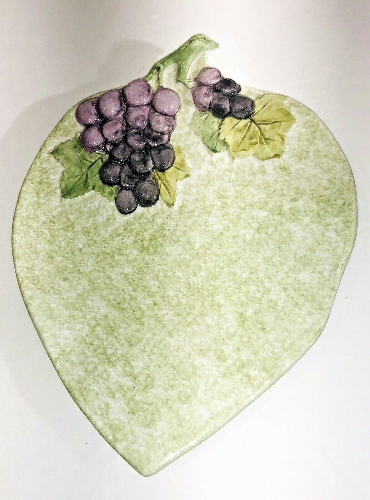 Set of 4 San Marco Nove Italy Leaf Plates – Cherry, Grape, Plum, Strawberry
