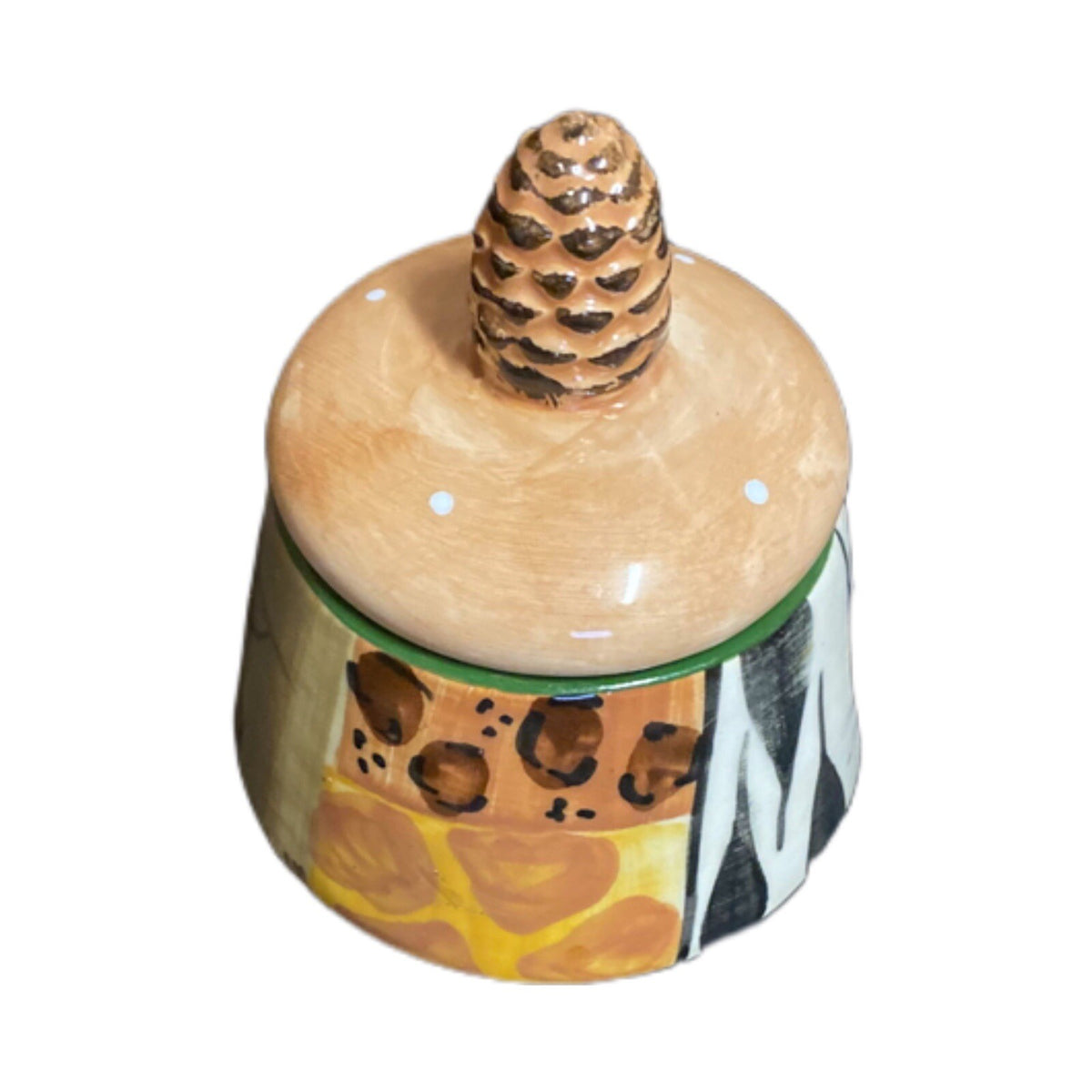 JULIAN KEYSER Handmade Sugar Bowl & Lid South Africa Hand Painted Ceramic Dish