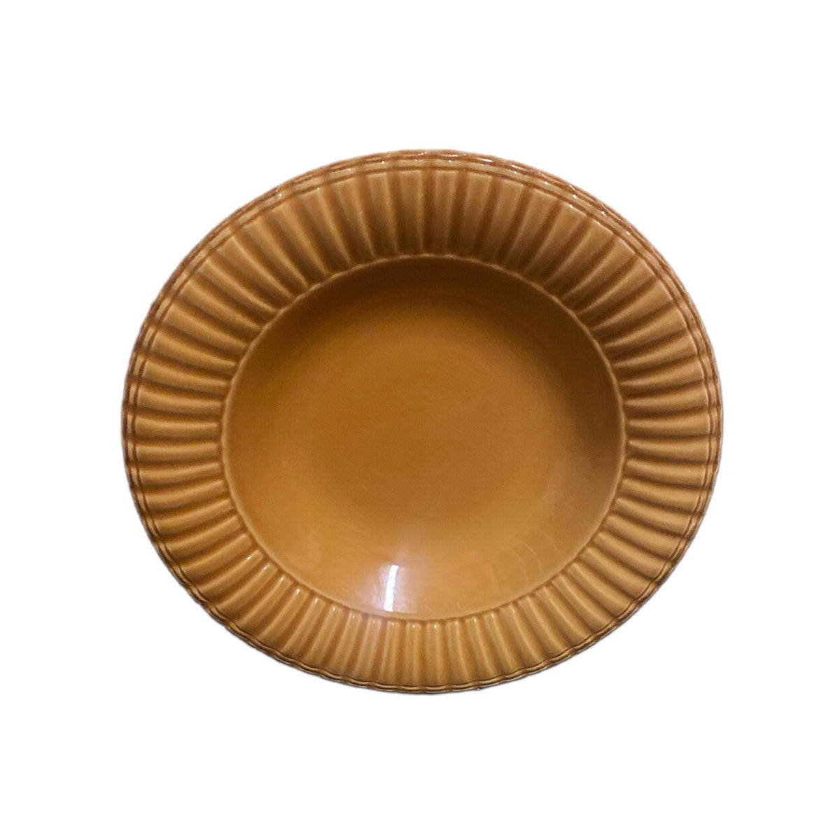 Italian Elegance 6-Rim Soup Bowls TODD ENGLISH Collection Burnt Orange Scalloped