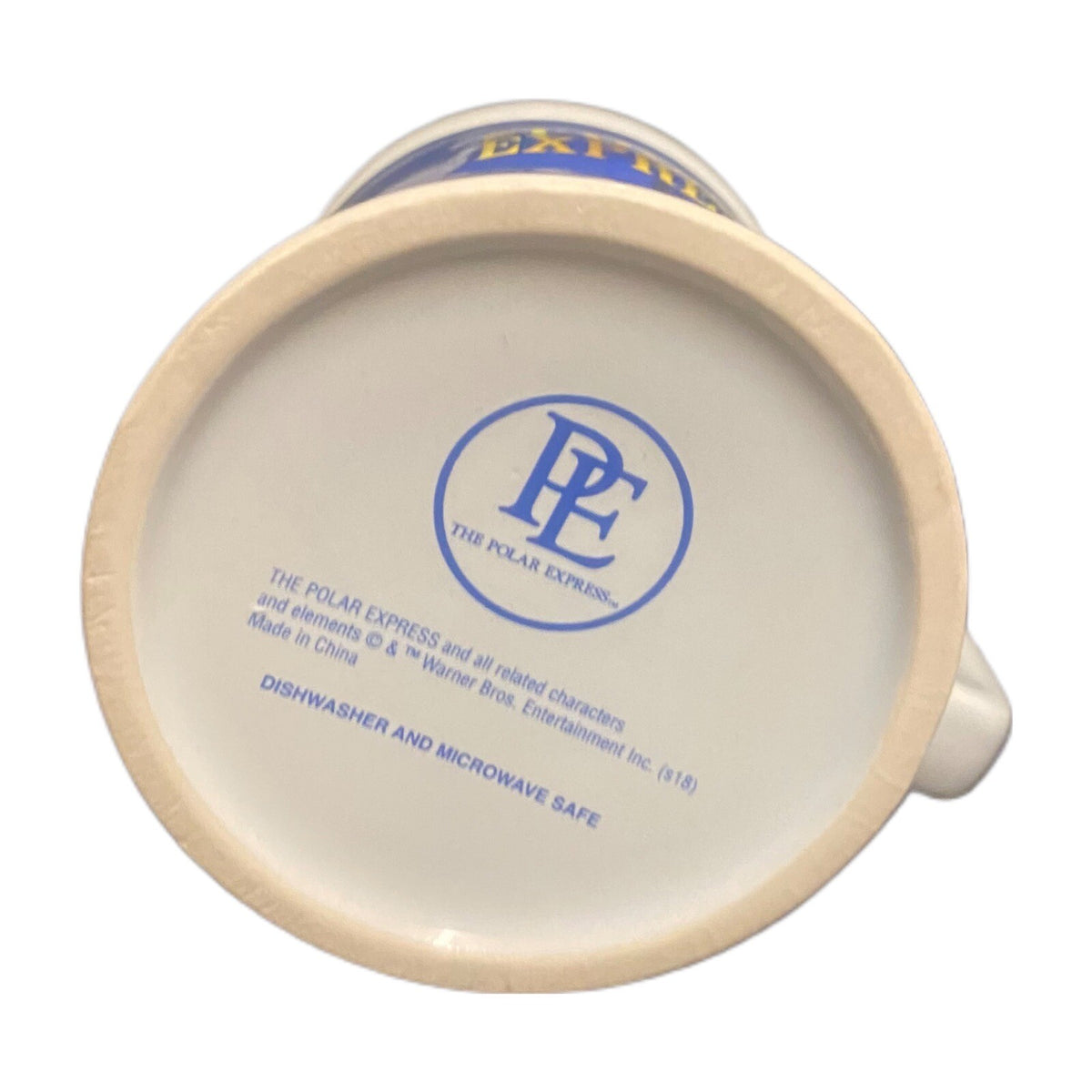The Polar Express Blue Mug BELIEVE 3D Raised Ceramic Coffee Chocolate Cup Train