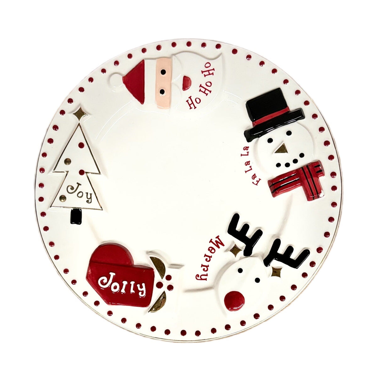 FAO Schwarz 11"D Plate Cookies for Santa Merry Christmas Holiday Dish