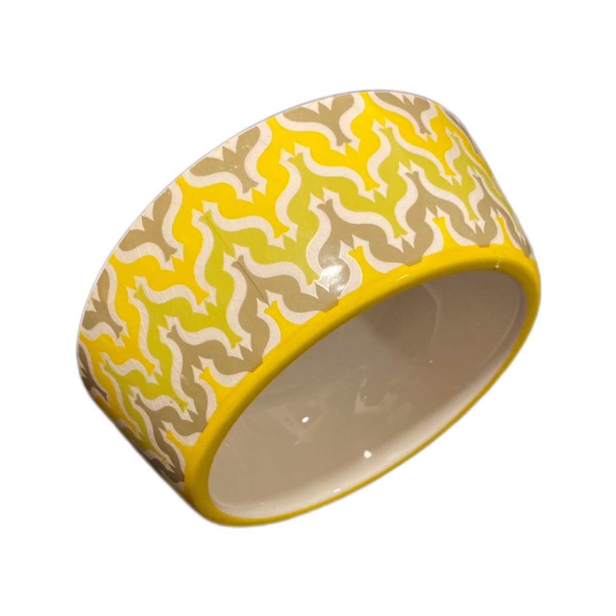 Dog Cat Food Bowl AIMEE WILDER Ceramic Anthropologie Pet Water Dish Bird Yellow