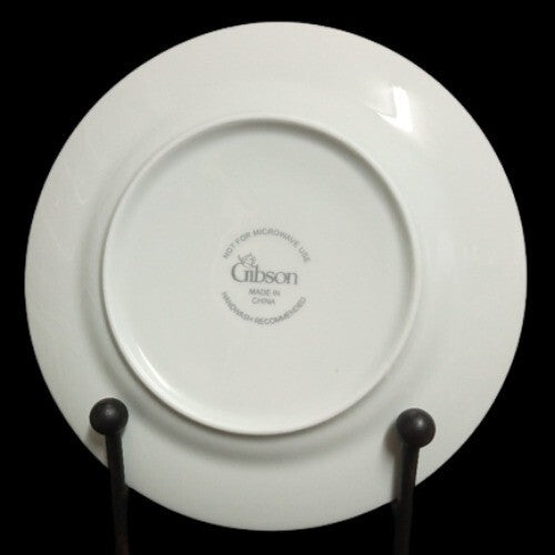Gibson Designs ANNIVERSARY PLATINUM Salad Plate White China 7 5/8" D Dinnerware