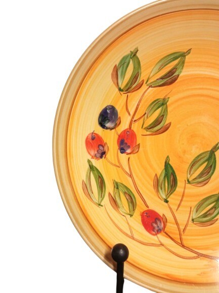 Gibson ROMAN OLIVE 6 Dinner Plates 10 1/8” Hand Painted Yellow Olive Design