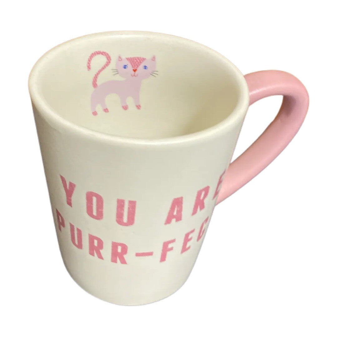Target Mug YOU ARE PURR-FECT  Stoneware Kitty Cat Inside Perfect Tea Coffee Cup