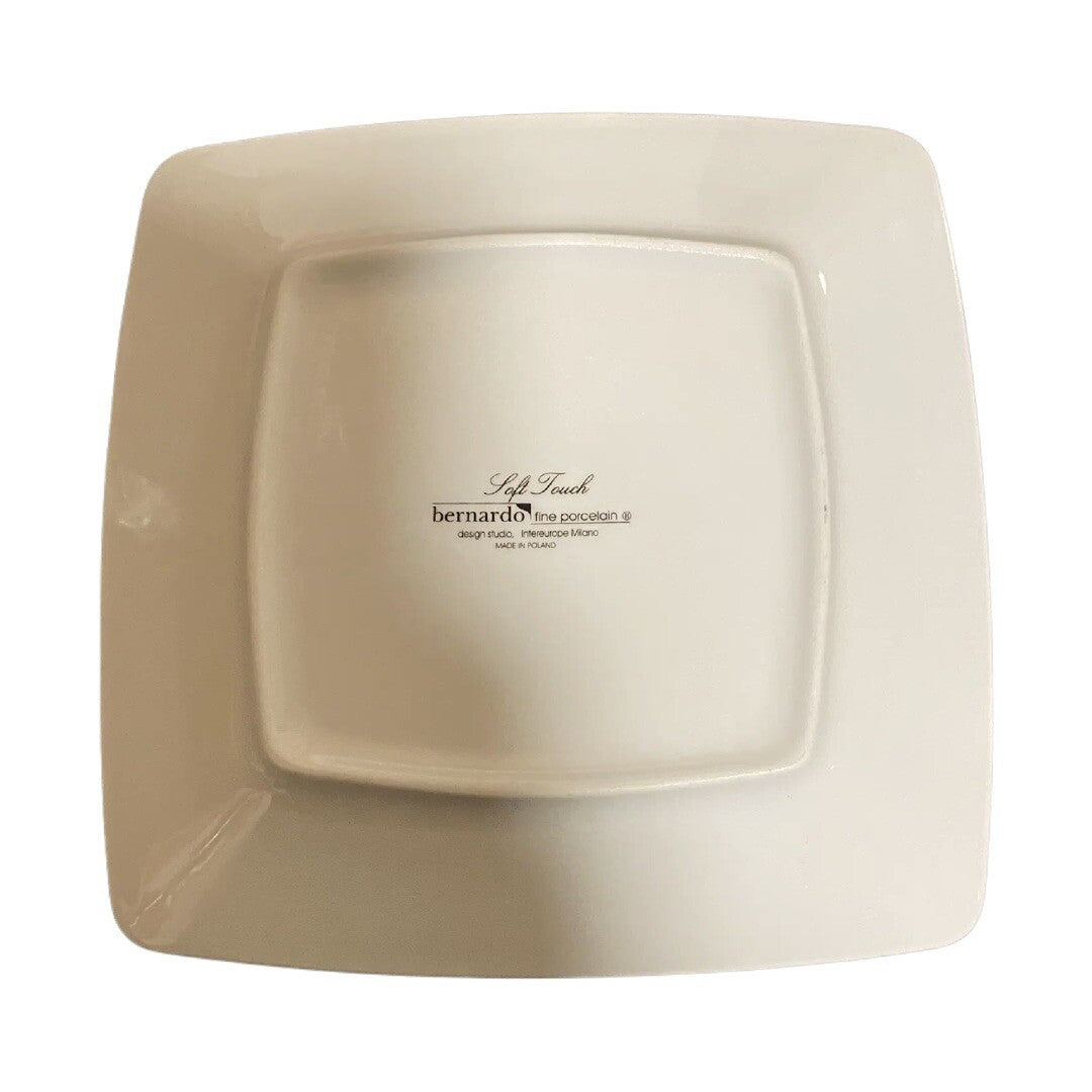 Bernardo Soft Touch 6-Square Salad Plates Poland InterEurope Milano Porcelain