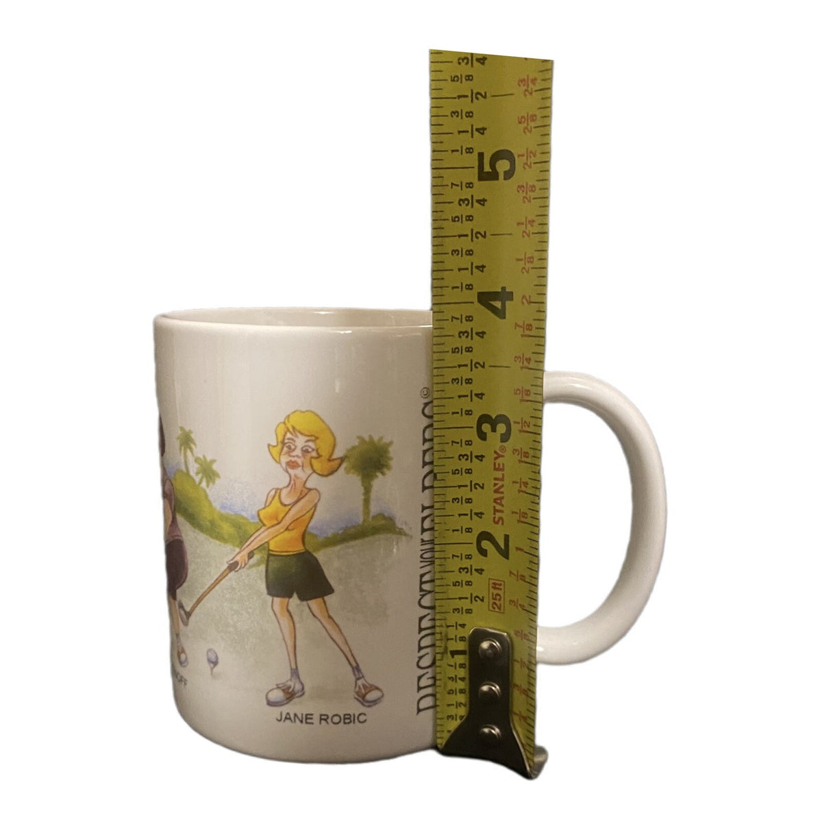 LINYI Mug RESPECT YOUR ELDERS Golf Ceramic Coffee Tea Cup Silver Phoenix 12 Oz