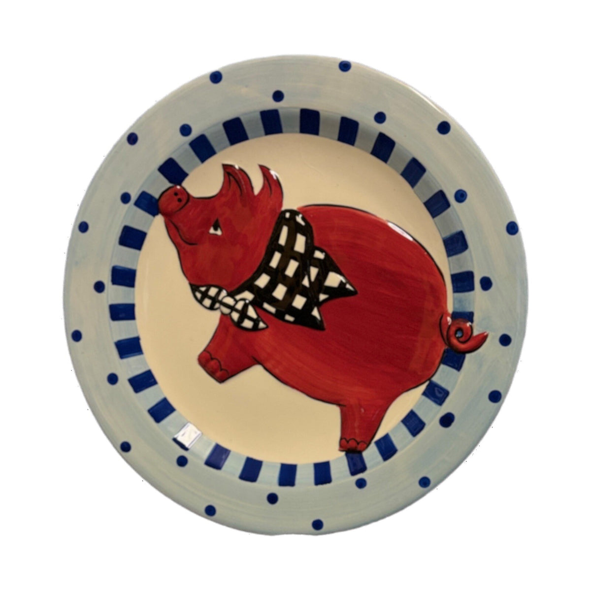 BECCA 3-Dinner Plates Pig BBQ Country Farm Signature Collection Home ETC Ceramic