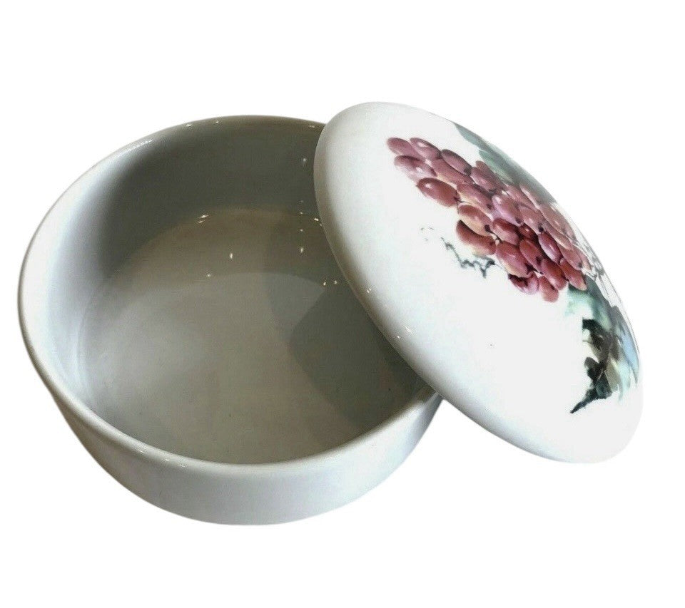 "GOURMET VILLAGE"  Wine Country Ceramic Brie Baker Cheese Dish with Lid 5" D