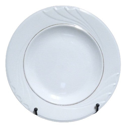 Gibson GOLDEN EMBRACE Dinner Plate 9 ¾” D Gold Ring Curves On Rim