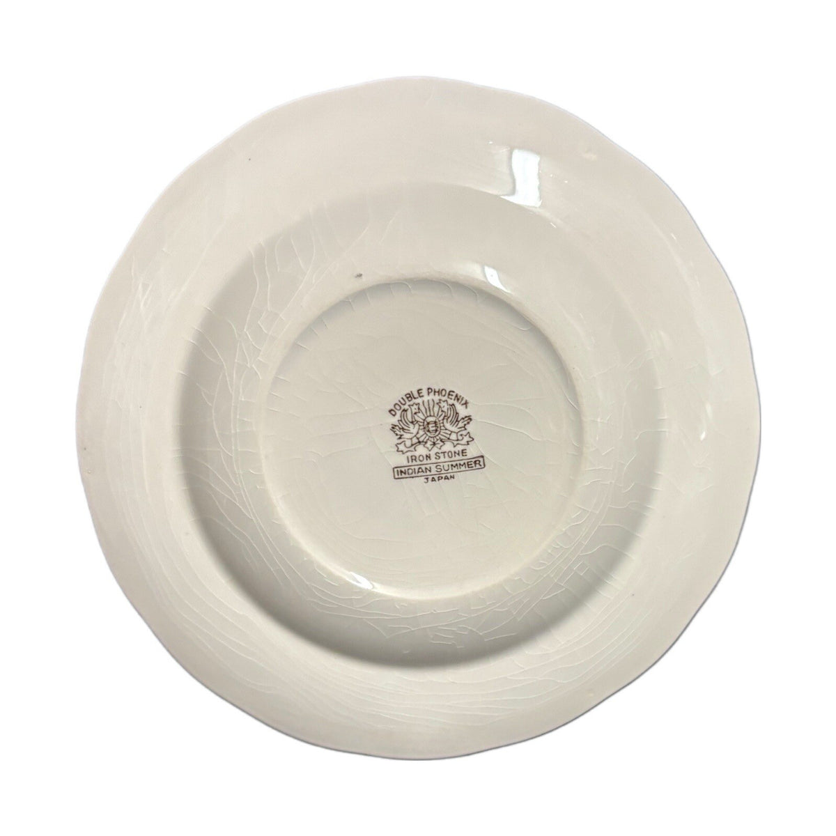 Double Phoenix INDIAN SUMMER 4-Saucers Iron Stone Round Scalloped Fruit Dish