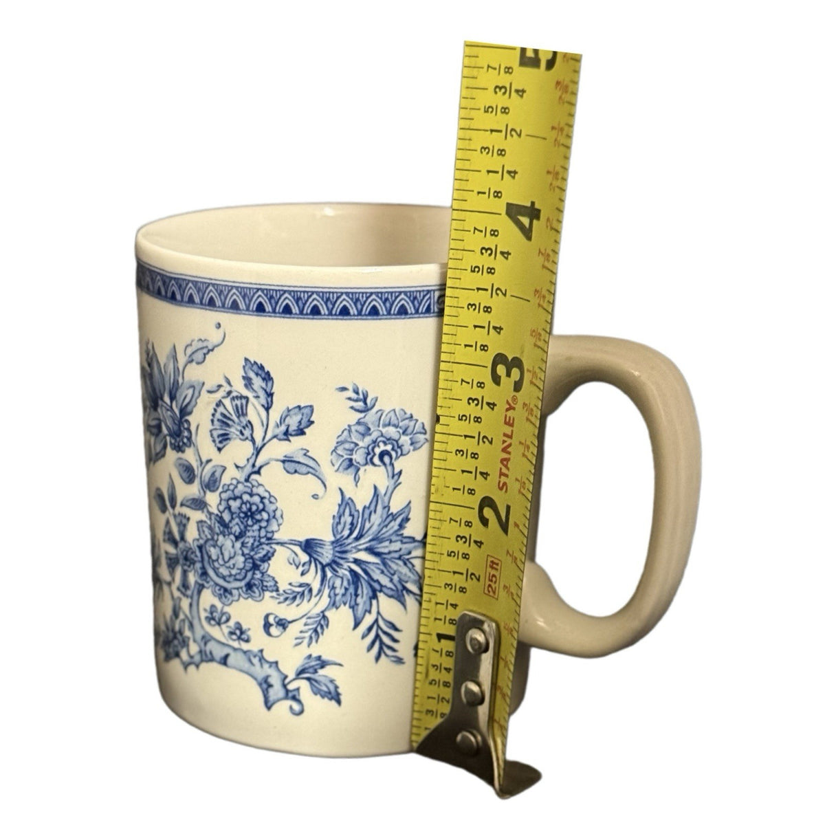 Set of 2 Churchill Indian Tree Blue Floral Mugs England Ironstone 10 oz Cups