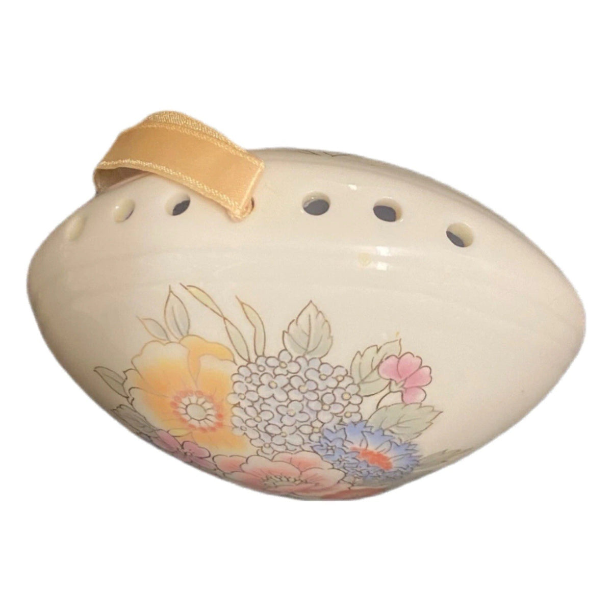 Vintage Ceramic Potpourri Pomander Freshener Floral Fragrance Seashell Shape